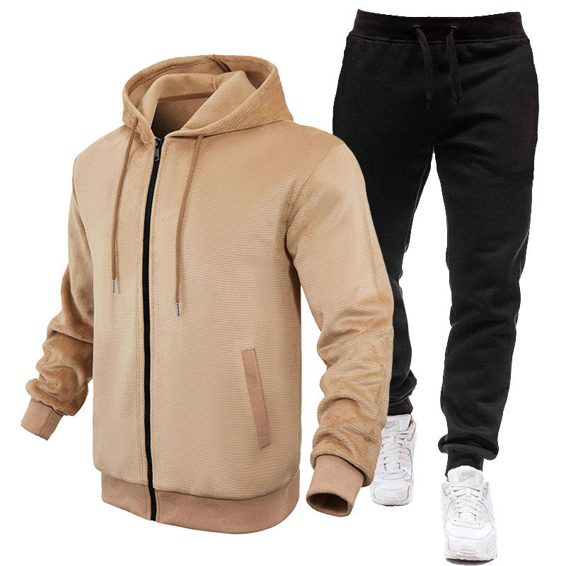 Survêtement de sport pour homme, veste intérieure en polaire, pantalon de jogging
