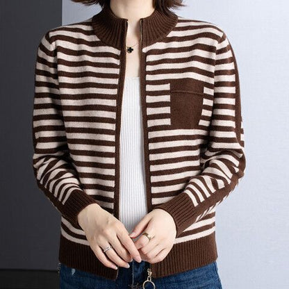Gilet femme Col montant Fermeture éclair Veste d'extérieur élégante