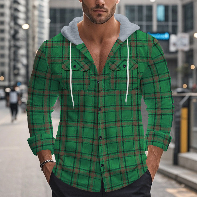 Hoodie homme à carreaux sportif