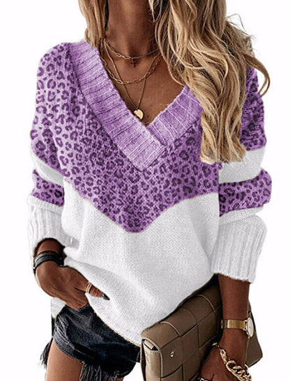 Pull pour femmes, motif léopard, tendance