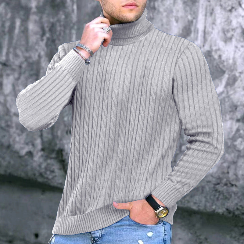Col roulé homme moderne texturé