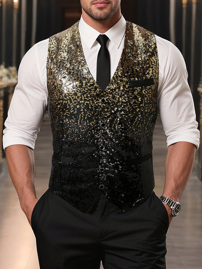 Gilet à paillettes pour homme Idéal pour les fêtes