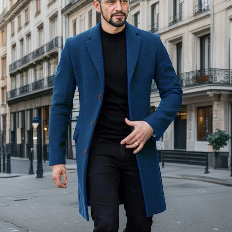 Manteau en laine élégant gris pour homme