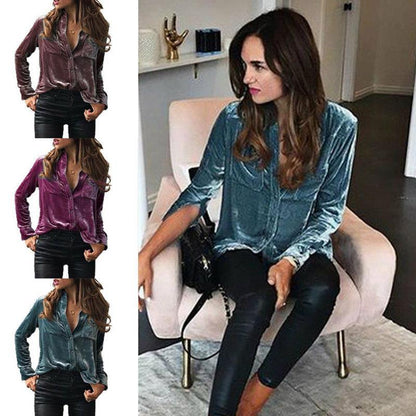 Elegante Damenbluse Satin mit Stickerei - IdealeKleiden