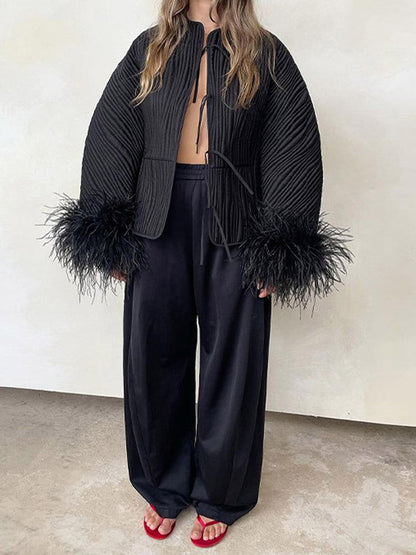 Doudoune femme Imprimé plumes moderne Vêtement tendance