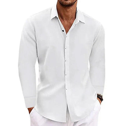 Chemise de loisirs homme respirante manches longues coupe moderne