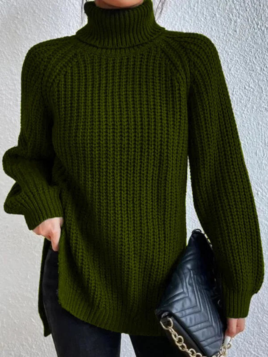 Pull Femme Manches Longues Nervuré Oversize Tendance