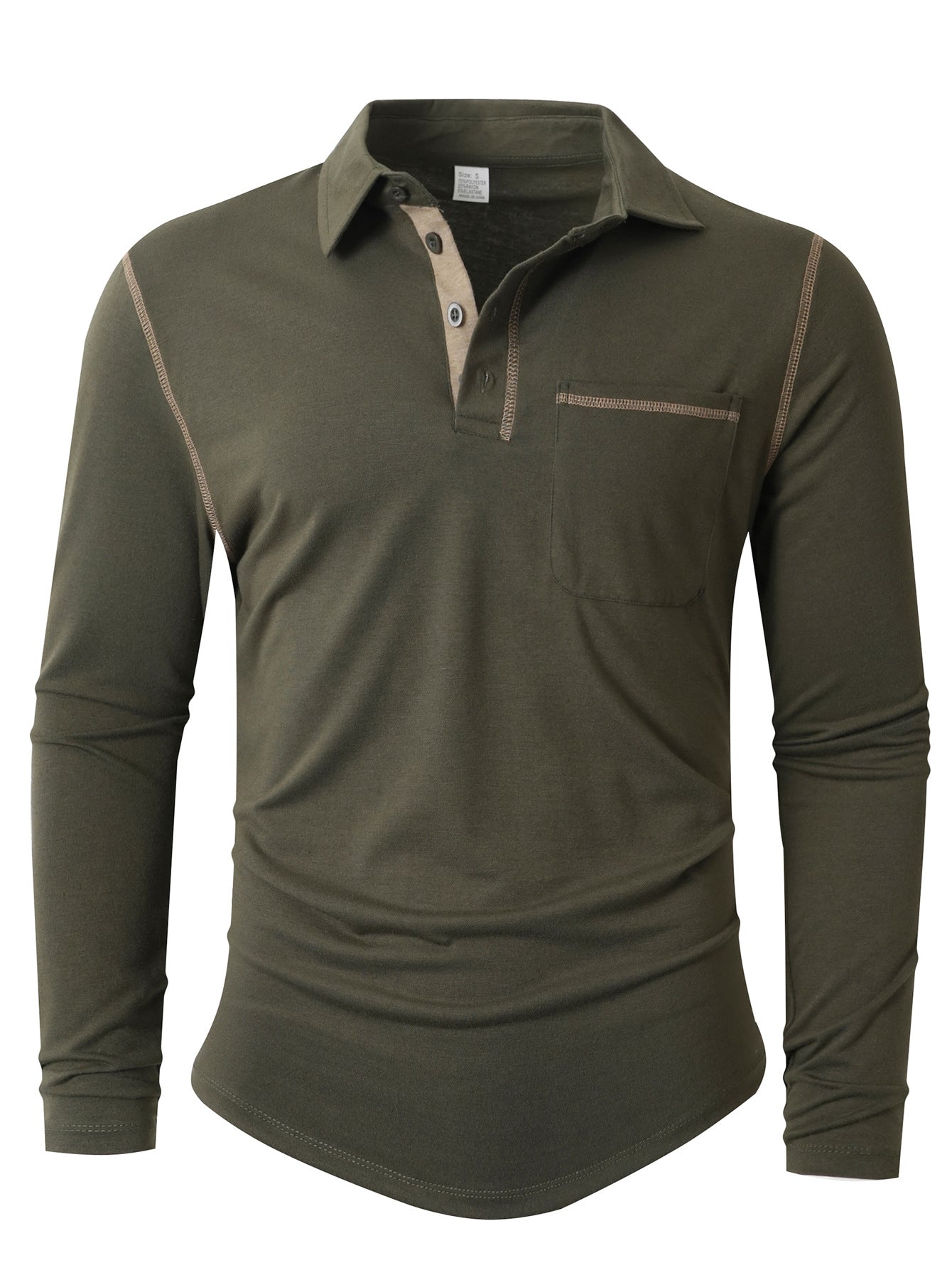Polo-shirt homme manches longues élégant et sportif
