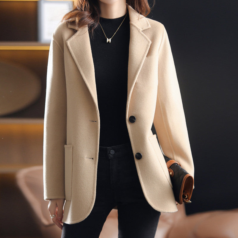 Blazer Manteau Tweed Femme Élégant Automne Hiver