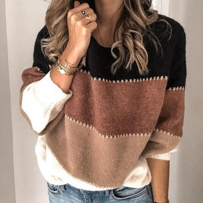 Pull Femme Décontracté Rayé Doux