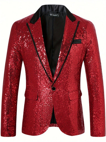 Blazer Homme à Paillettes Élégant Tenue de Soirée
