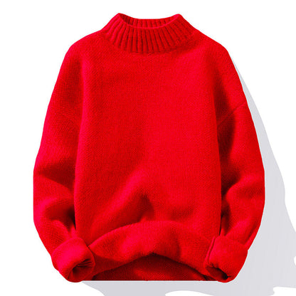Pull col haut Femme maille côtelée de qualité douce