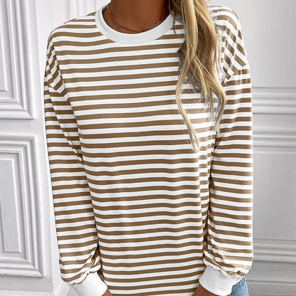 Pull Femme Rayures Longues Confortable Oversize