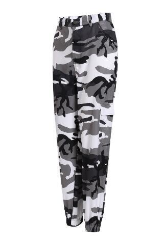 Pantalon cargo femme style camouflage Pratique Élastique
