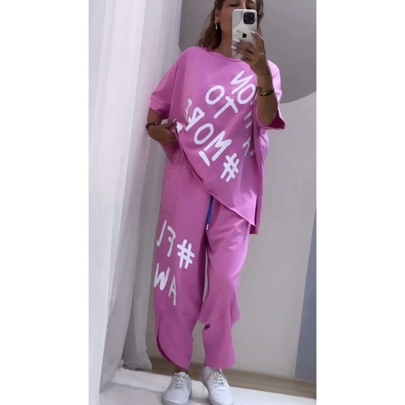 Ensemble de sport pour femme avec T-shirt oversize et jogging confortable