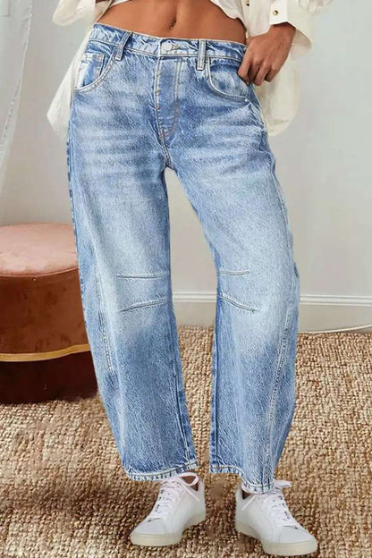 Jean Baggy Taille Haute Confortable pour Femmes