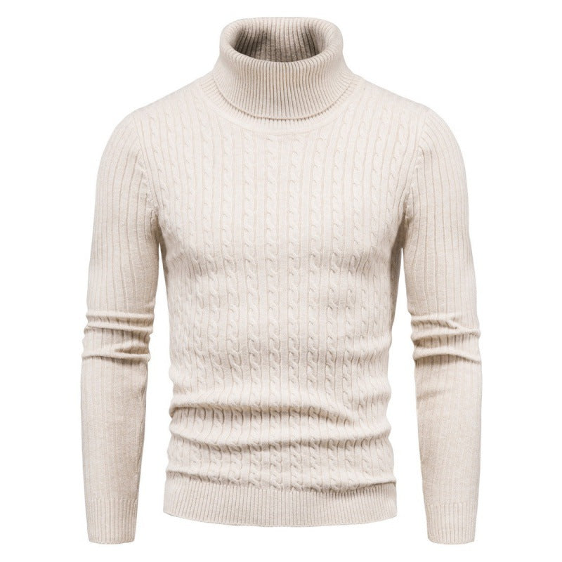 Pull Homme Col Roulé Torsades Mode Élégante