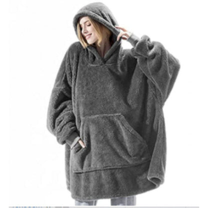 Sweat à capuche oversize doux en polaire pour femme