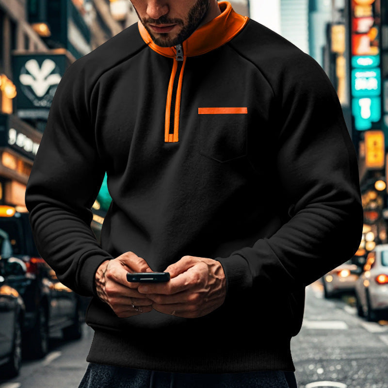 Pull de sport homme zippé court pratique