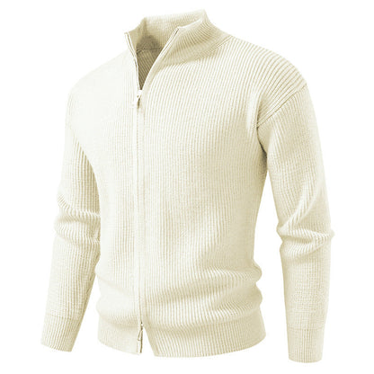 Cardigan homme col montant fermeture éclair moderne