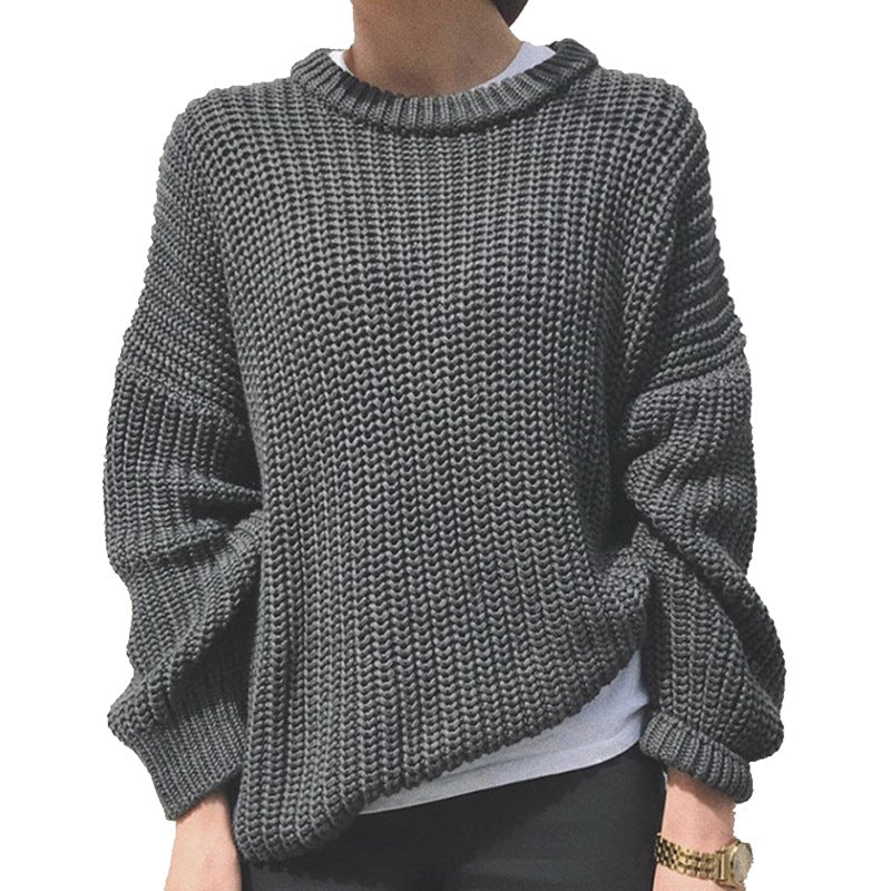 Pull en maille décontracté et volumineux pour femme