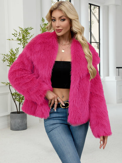 Veste oversize en fausse fourrure douce et volumineuse pour femme