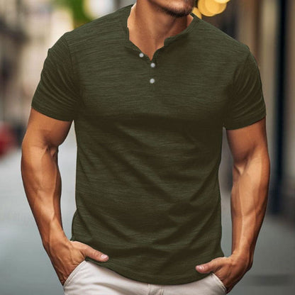 T-shirt homme manches courtes design moderne boutonné