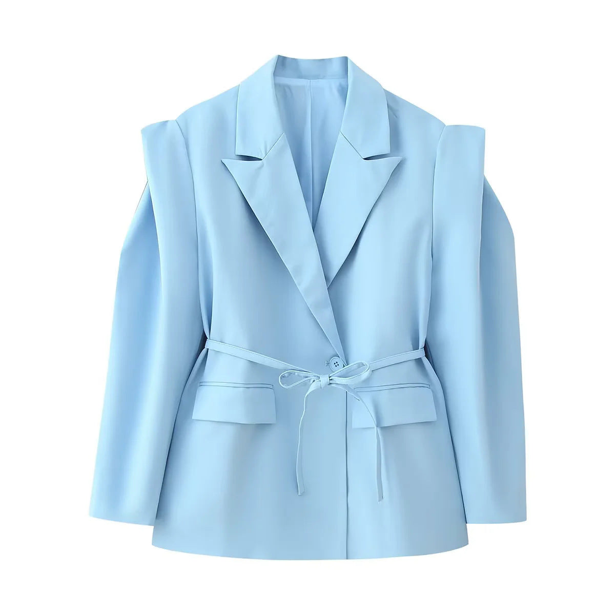 Veste blazer oversize élégante pour femme avec ceinture