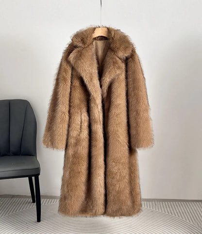 Manteau en fausse fourrure pour femme Design élégant Généreux
