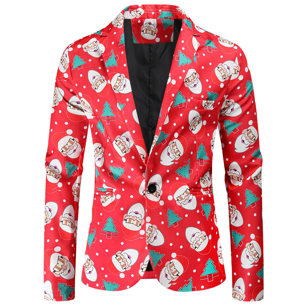Blazer de Noël pour hommes Festif Rouge Vert