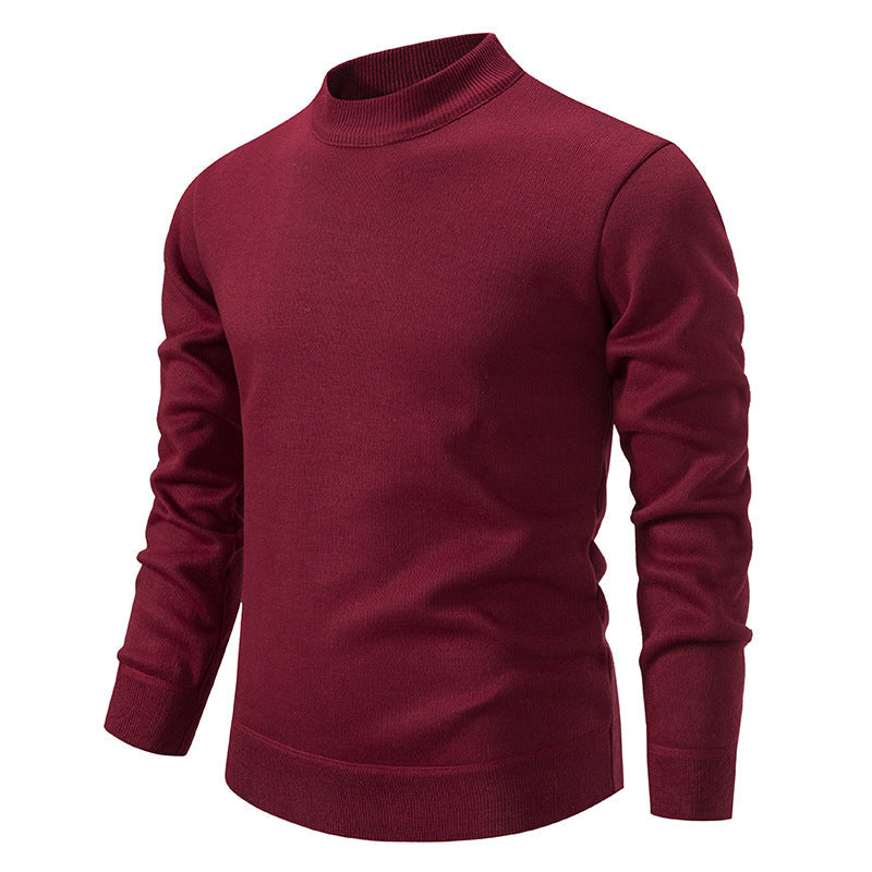 Pull en tricot pour homme, col montant moderne, look élégant