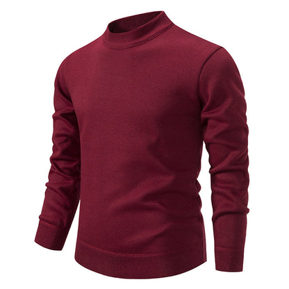 Pull en tricot pour homme, col montant moderne, look élégant