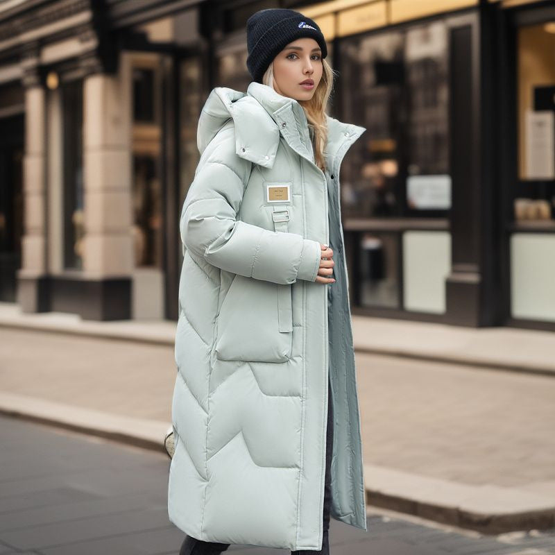 Manteau d'hiver femme moderne capuche amovible