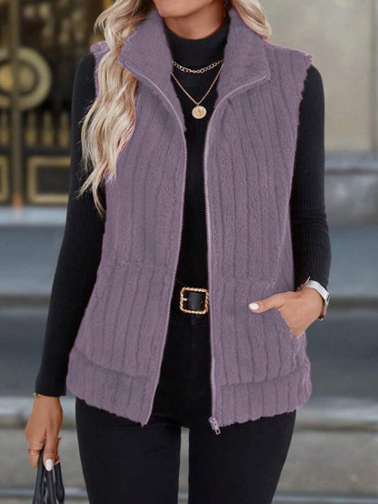 Gilet douillet à capuche pour femme, doux et confortable