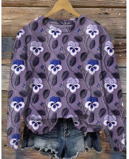 Pull fleuri mode chic et décontracté