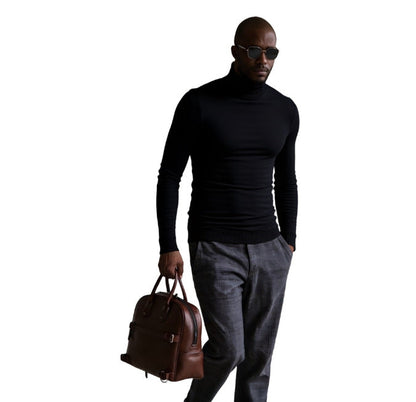 Pull col roulé homme, finement structuré, design élégant