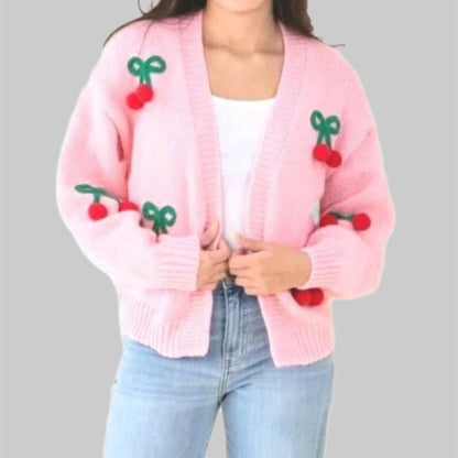Cardigan en maille pour femme élégant décoratif