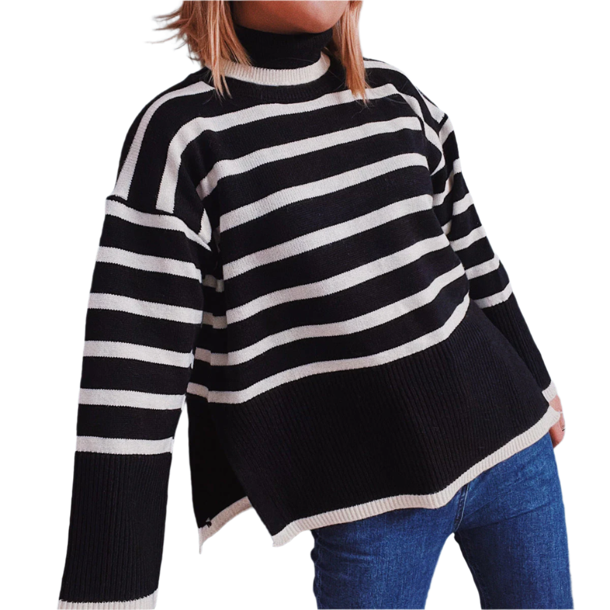Pull-overs rayés pour hommes Chaleur et confort