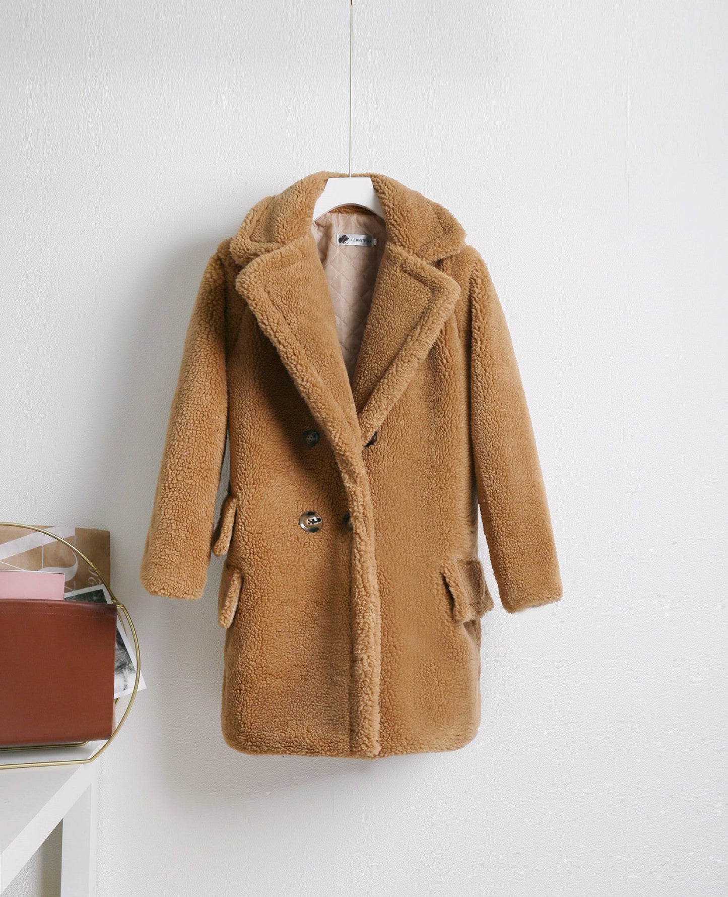 Manteau d'hiver chaud pour femme avec double boutonnage