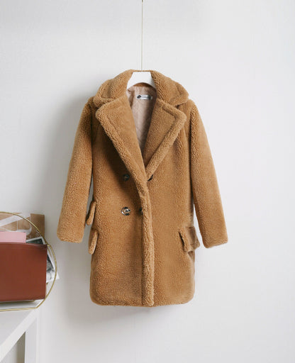 Manteau d'hiver chaud pour femme avec double boutonnage
