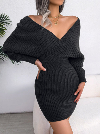 Robe courte d'été pour femme à col en V