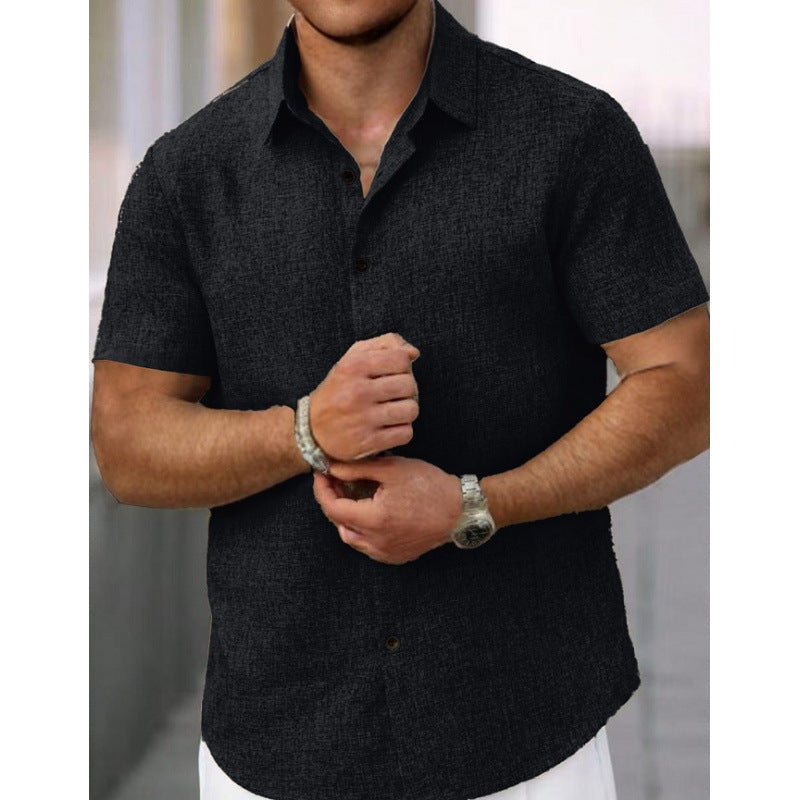 Chemise homme à manches courtes texturée design moderne
