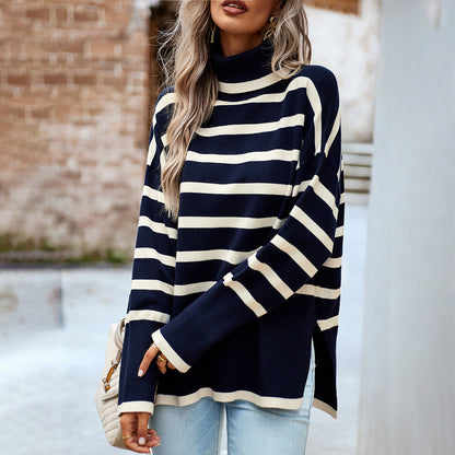 Pull rayé stylé pour l'hiver
