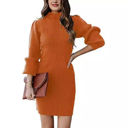 Robe pull pour femme, moderne, motif côtelé, élégante