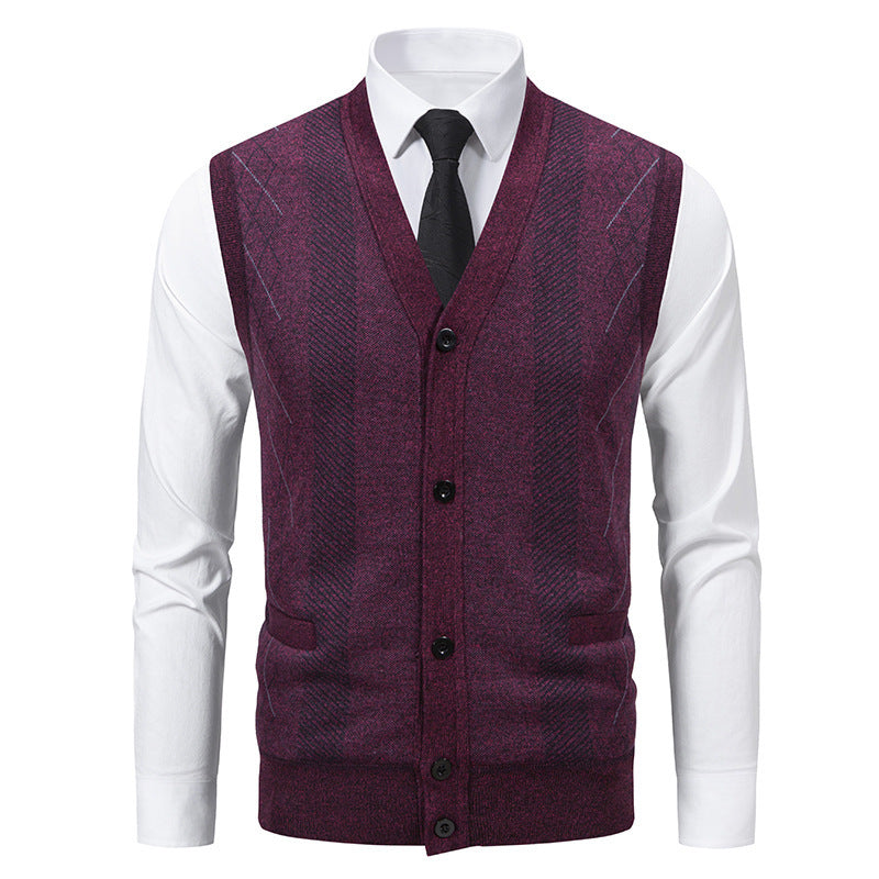 Cardigan homme col V classique torsadé