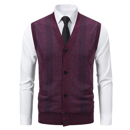 Cardigan homme col V classique torsadé