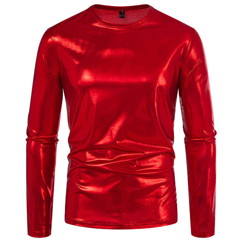 T-shirt à manches longues pour homme Coton stretch brillant
