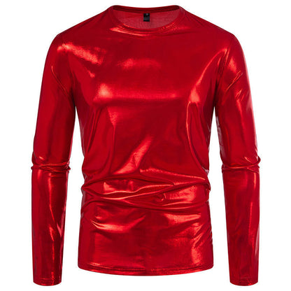 T-shirt à manches longues pour homme Coton stretch brillant