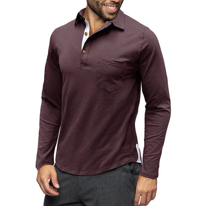 Polo à manches longues Slim Fit en coton élégant