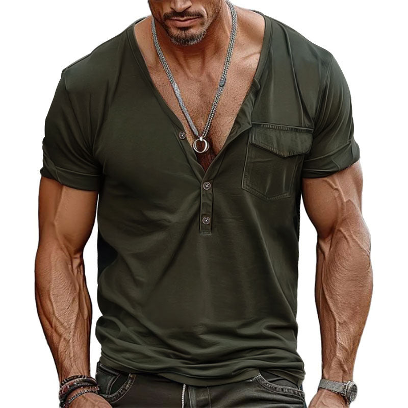 T-shirt homme manches courtes coupe moderne avec poche poitrine